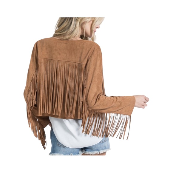 Vocal Women’s Faux Suede Fringe Western Jacket - Picture 1 of 5